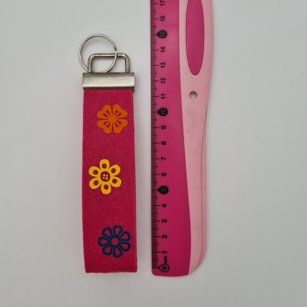 Filzschlüsselanhänger Blumen pink No.1